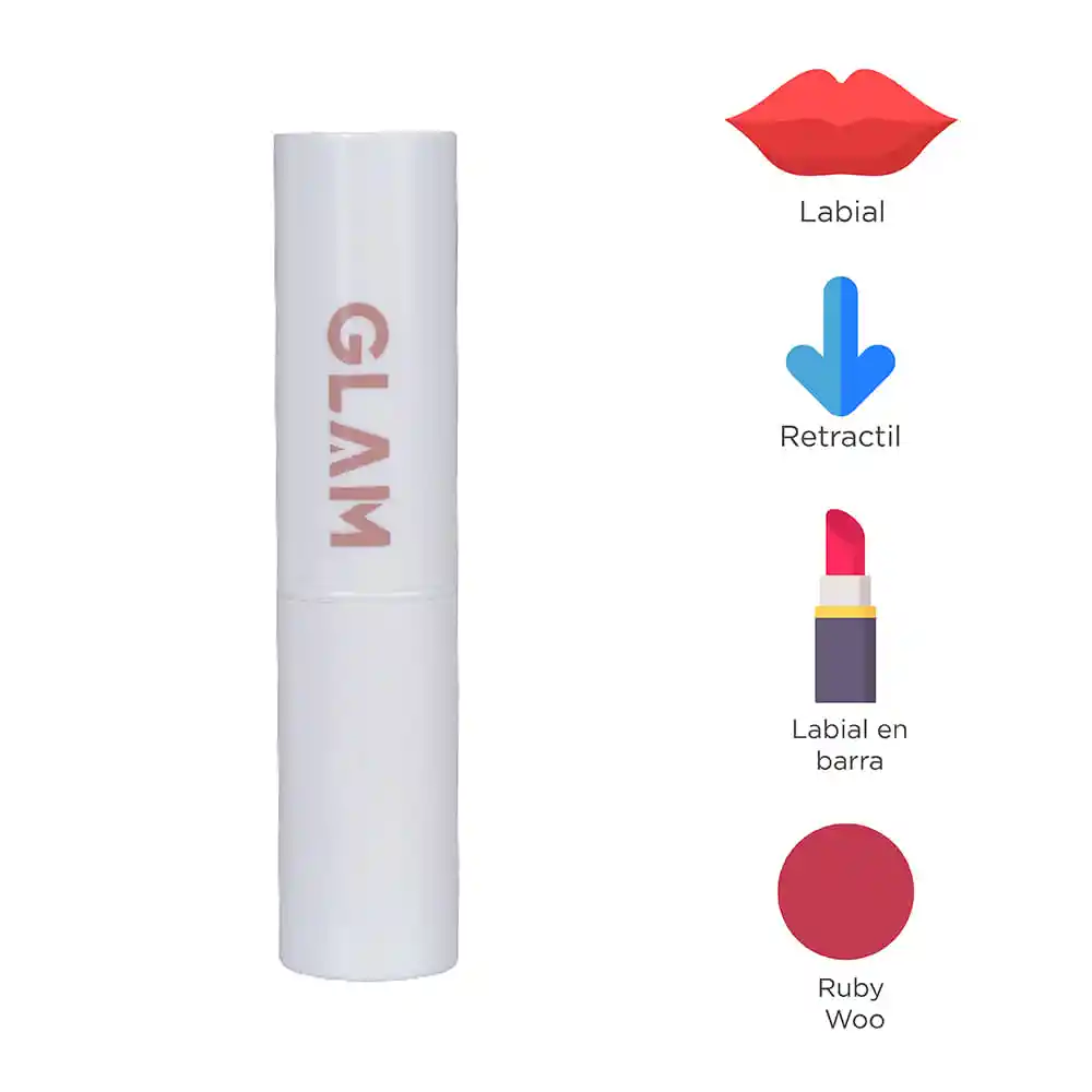 Labial Lustroso Glam Ruby Woo 05 Miniso