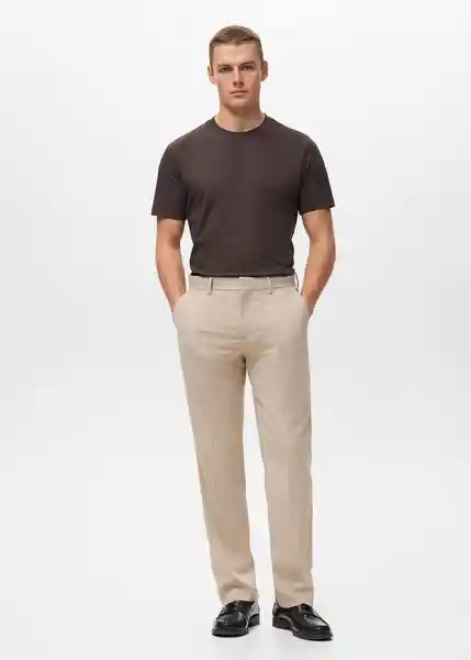 Camiseta Cherlo Chocolate Talla L Hombre Mango