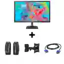 Lg Monitor 24 + Cable Vga + Soporte Brazo + Parlantes