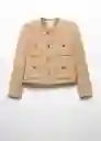 Chaqueta Carla Beige Talla S Mujer Mango