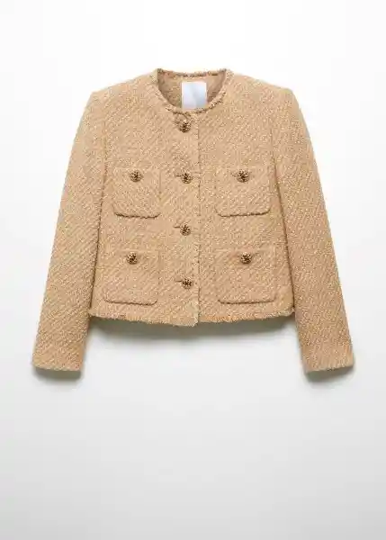 Chaqueta Carla Beige Talla S Mujer Mango