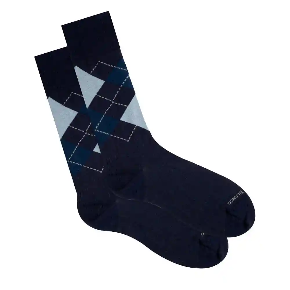 Medias Casual Largo Tradicional Masculino Ruli Punto Blanco Talla 10-12