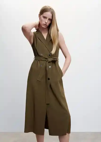 Vestido Dorotea Khaki Talla XL Mujer Mango