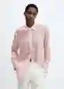 Camisa Tate Rosa Pastel Talla M Mujer Mango