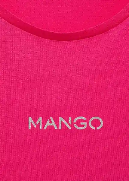 Camiseta Mango Log-H Fucsia Talla L Mujer Mango