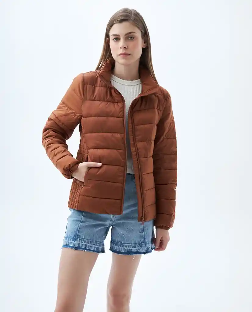 Chaqueta de Cuello Alto Para Mujer
