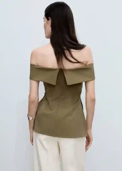 Top Box Khaki Talla M Mujer Mango