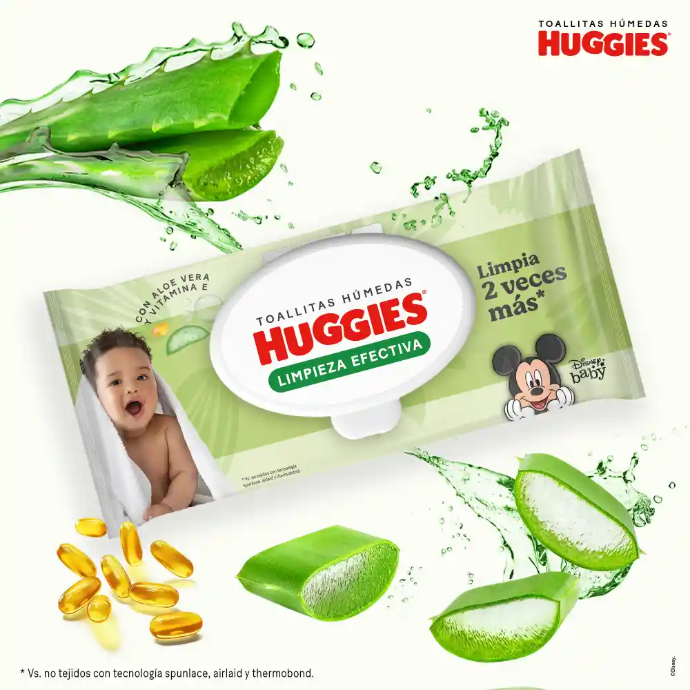 Toallitas Húmedas Huggies Limpieza Efectiva 120 Unidades