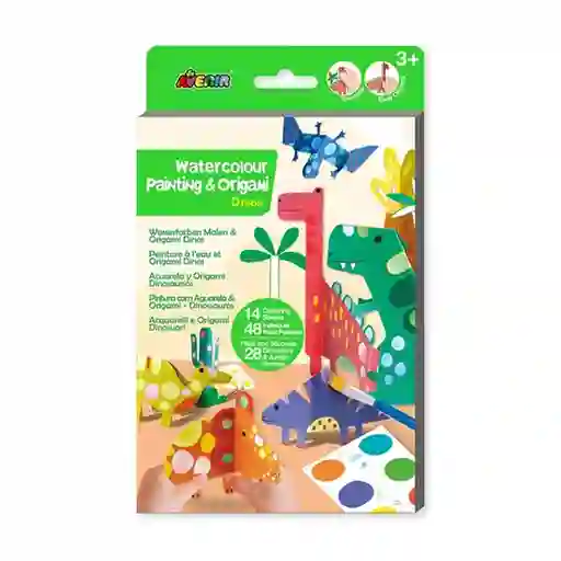 Pintura al Agua y Origami de Dinosaurio