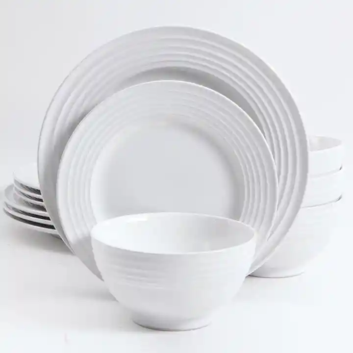 Vajilla Ceramica Redonda Blanca