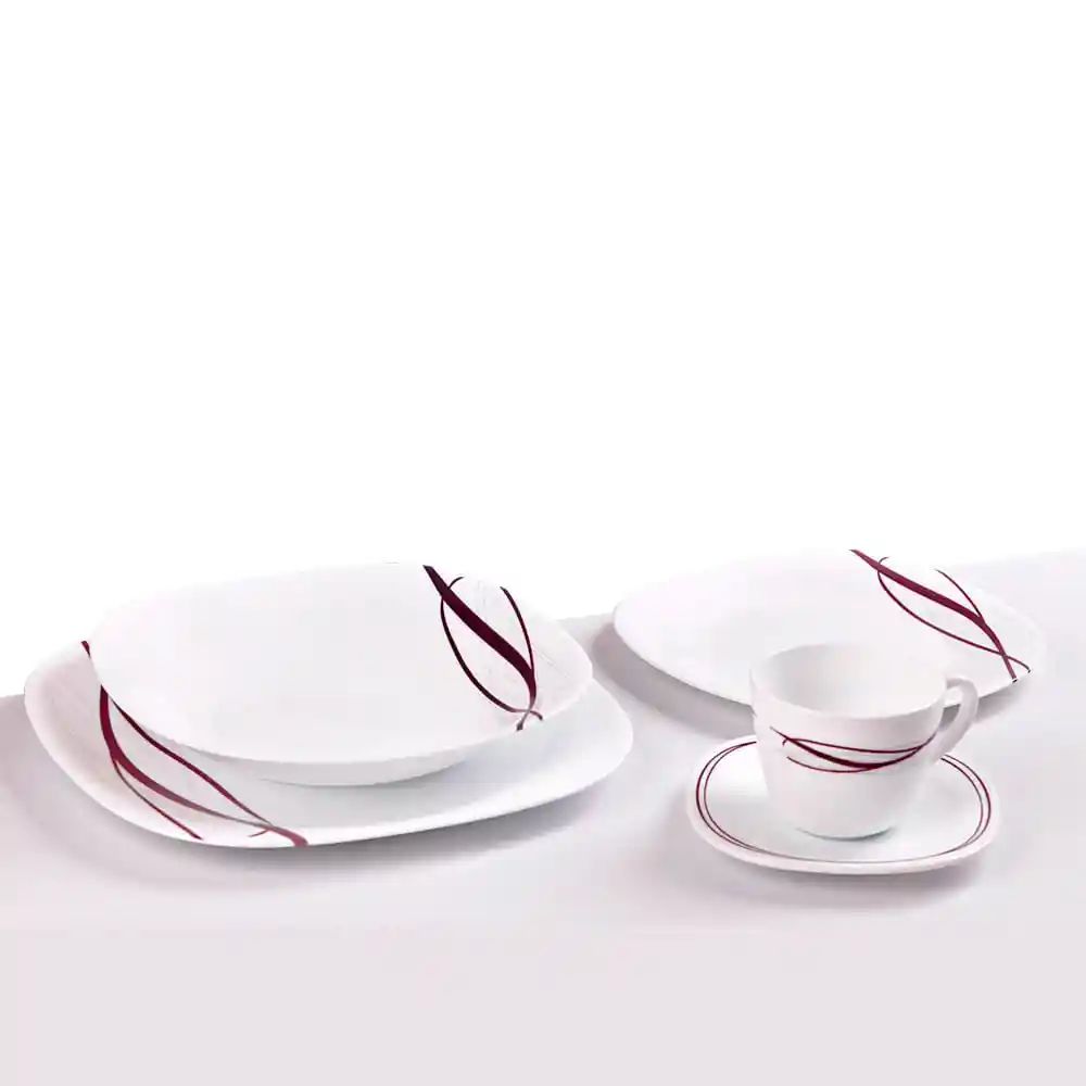 Vajilla Parma Flow Purple Bormioli 20 Piezas (4 Puestos)