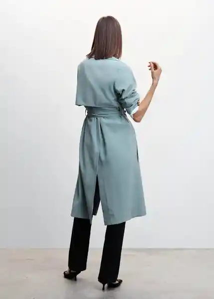 Gabardina Trench Taxi Azul Talla S Mujer Mango