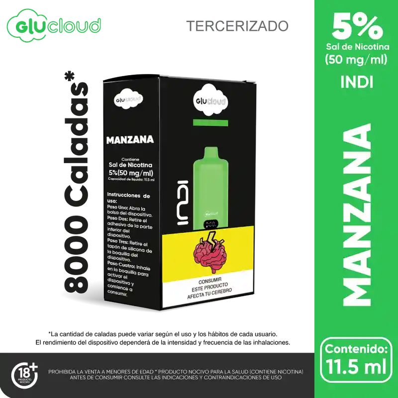 Glucloud Vapeador Manzana Indi