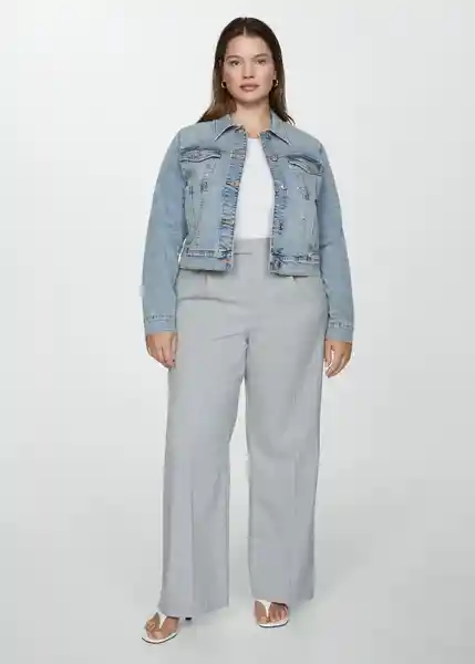 Chaqueta Cazadora Vicky Tejano Claro Talla M Mujer Mango