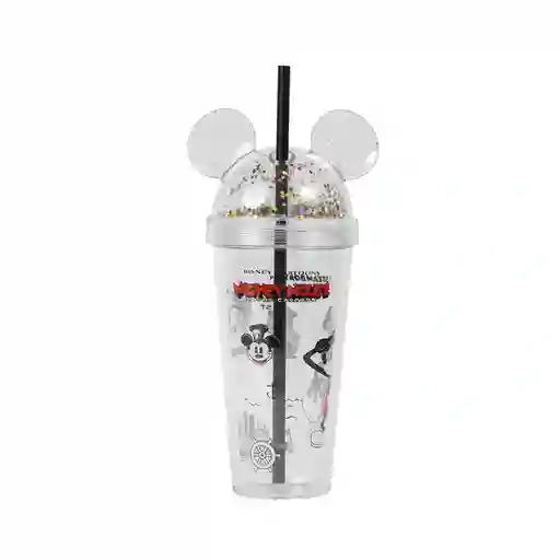 Vaso de Plástico Botella de Mickey Mouse Con Pitillo Miniso