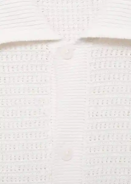 Camisa Splash Off White Talla M Hombre Mango