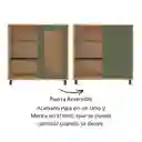 Armario Bife Cómoda Sala Charlotte Color Roble y Menta Bertolini