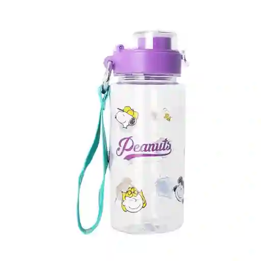 Vaso Plástico Con Correa de Snoopy Morado 640 mL Miniso
