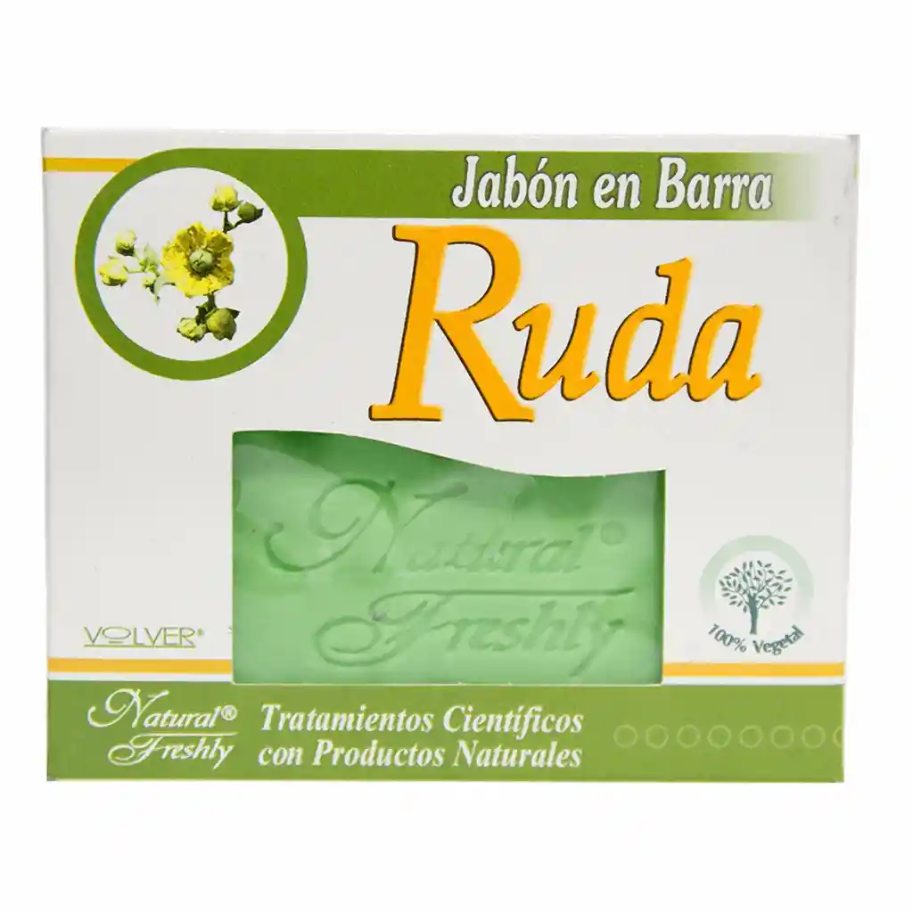 Natural Freshly Jabón en Barra de Ruda con Probióticos Naturales