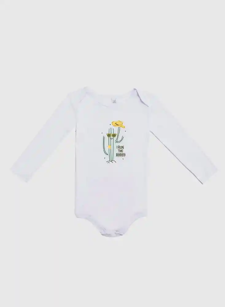 Body Manga Larga Bebito 6/9 Meses-blanco