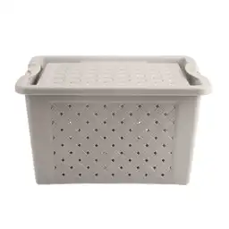 Caja Plástica Calada Con Cierre Color Arena Krea