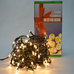 Luz X 100 Led Fijas - C Verde - End C -blanco Frio