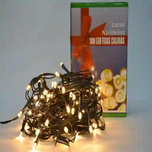 Luz X 100 Led Fijas - C Verde - End C -blanco Frio