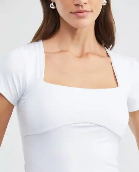 Essential Squareneck Top Blanco Talla M Mujer Chevignon