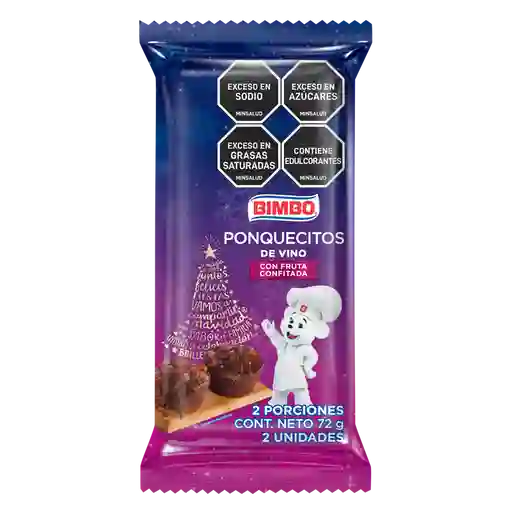 Bimbo Ponquecitos Vino Navidad 72 G