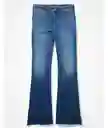 Jean Low Rise Baggy Flare Azul Talla 8 Regular American Eagle