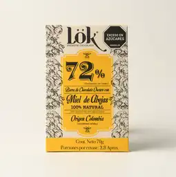 Barra Chocolate Oscuro Miel Abeja Lok Premium Products