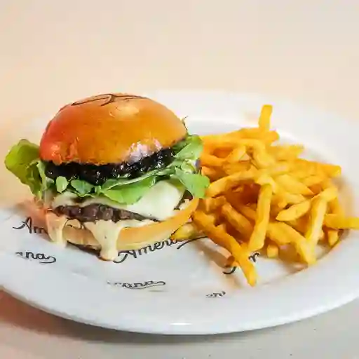 Blue berry jelly and bacon burger