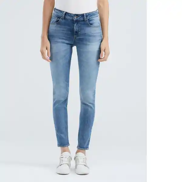 Jean High Rise Cosmo Medio Mujer Azul Talla 12 Chevignon