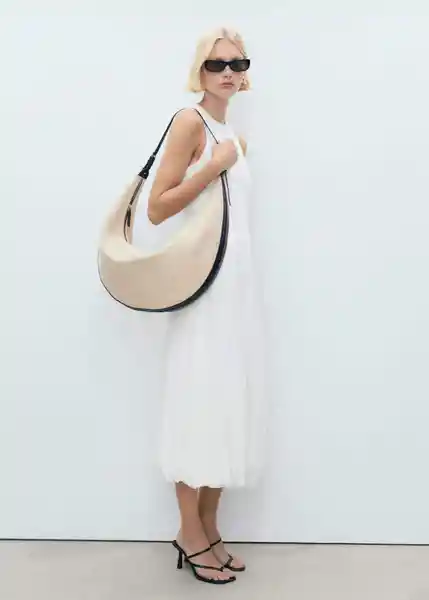 Vestido Pumpkin Blanco Talla S Mujer Mango