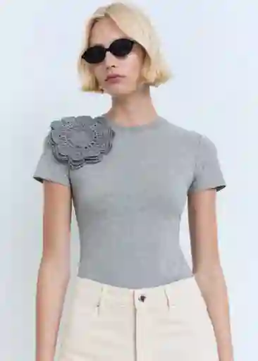 Camiseta Vigo-H Gris Medio Vigoré Talla S Mujer Mango