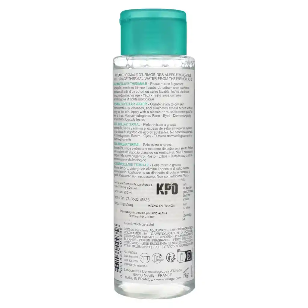 Uriage Agua Micelar Piel Mixta a Grasa