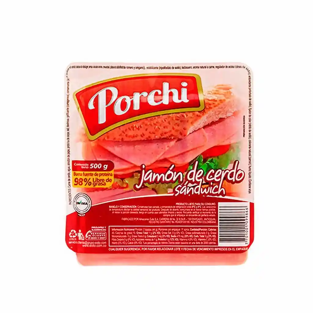 Porchi Jamón de Cerdo Sándwich