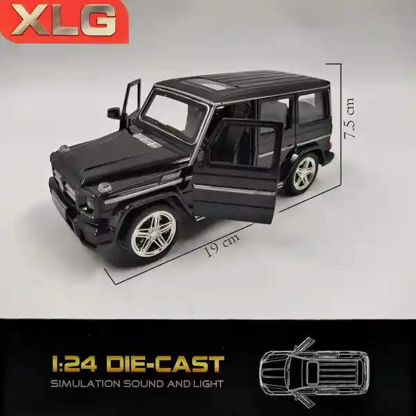Xlg Auto de Colección a Escala Jeep Negro
