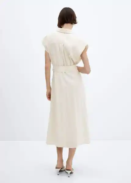 Vestido Ali-W Off White Talla M Mujer Mango