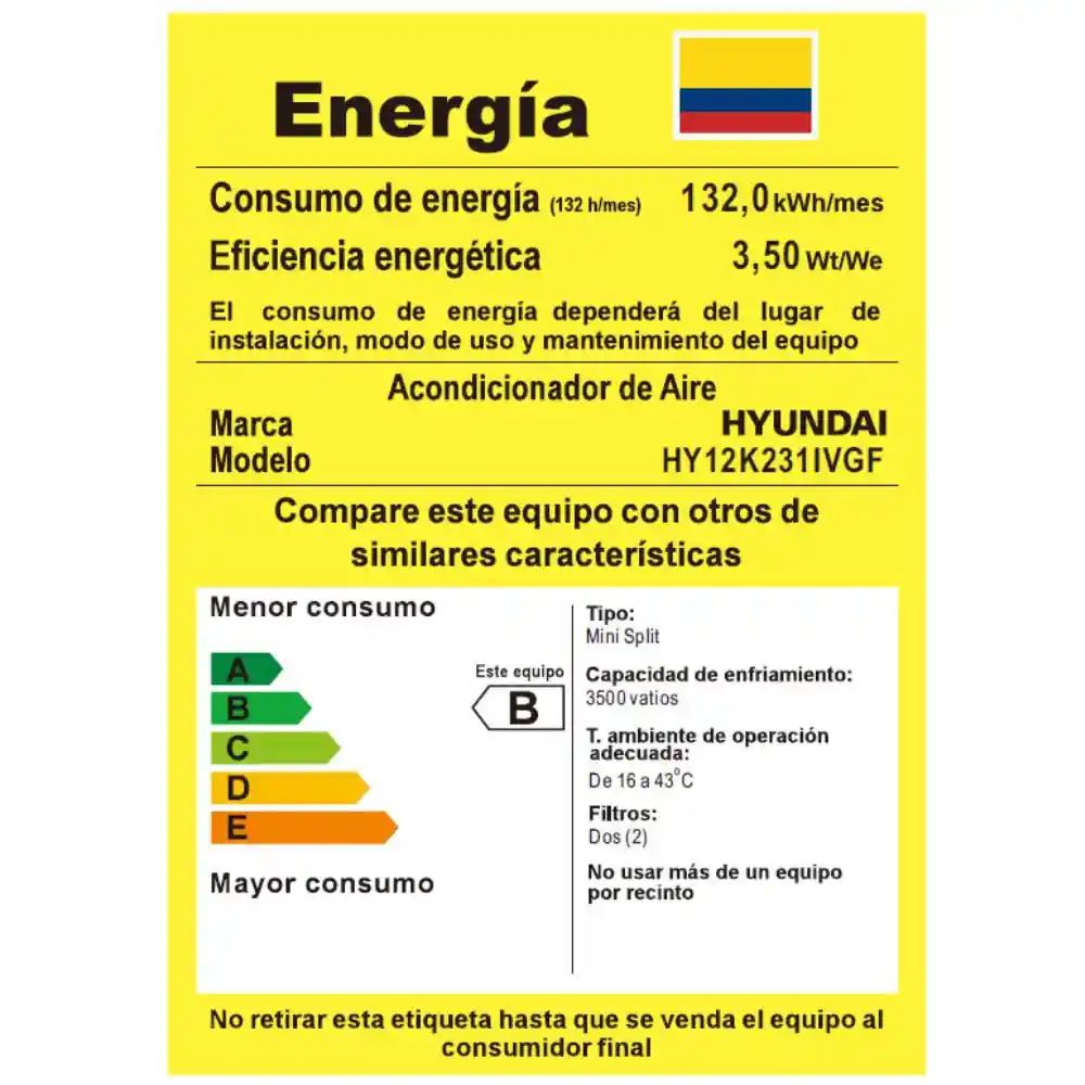 Aire Acondicionado Inverter Hyundai 12000 Btu 220 V Hy12k231ivgf