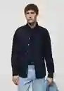 Camisa Oxford Navy Talla M Hombre Mango