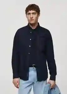 Camisa Oxford Navy Talla M Hombre Mango