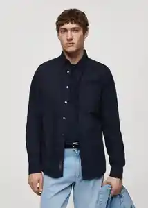 Camisa Oxford Navy Talla M Hombre Mango