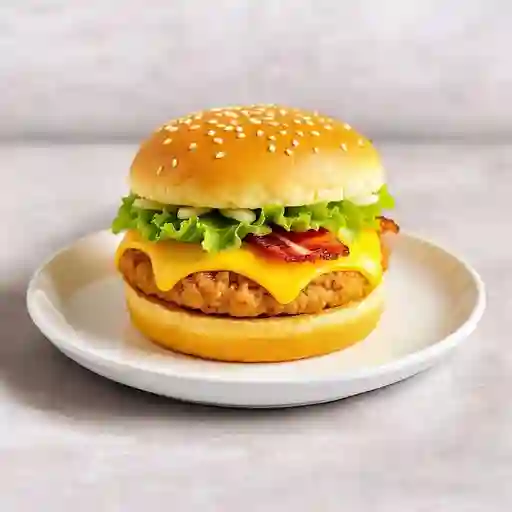 Burger Pollo Queso Tocineta