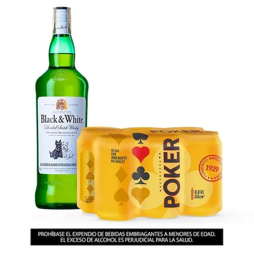 Combo Whisky Black & White + Six Pack Poker
