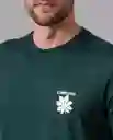 Camiseta Hombre Verde Gablete Ultraoscuro Talla S 33414 Rifle