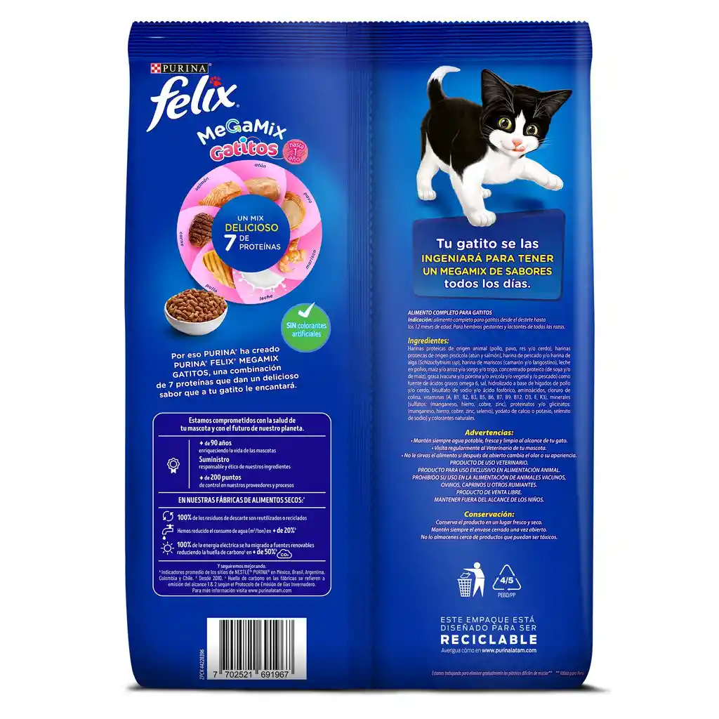 Comida para Gatitos Purina Felix Megamix x 1,5kg
