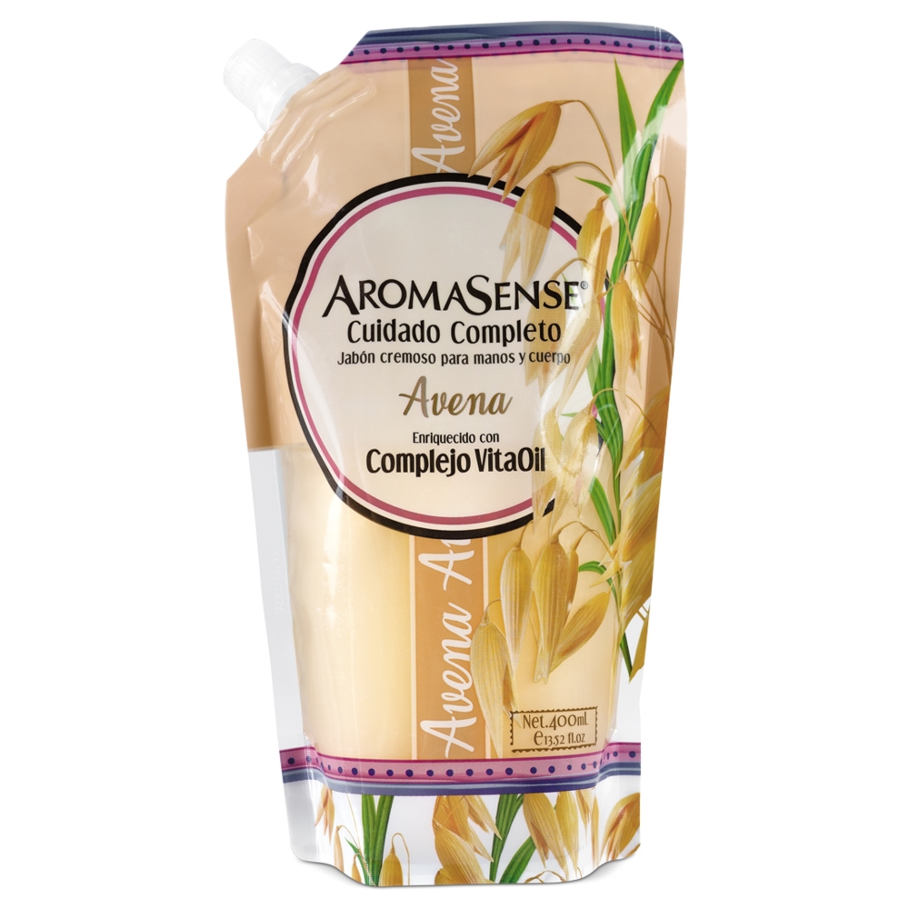 Aromasense Jabón Cremoso para Manos y Cuerpo Avena 400 ml