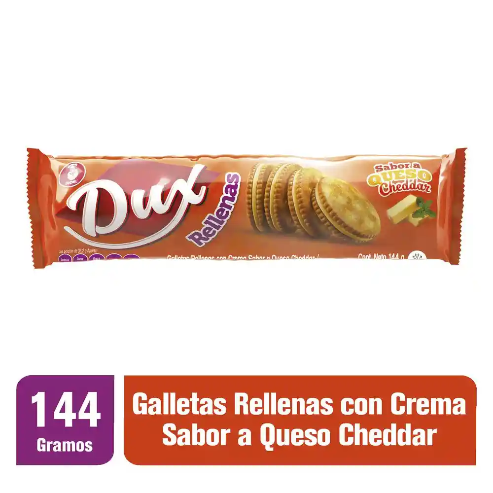 Dux Galletas Rellenas con Crema Sabor a Queso Cheddar