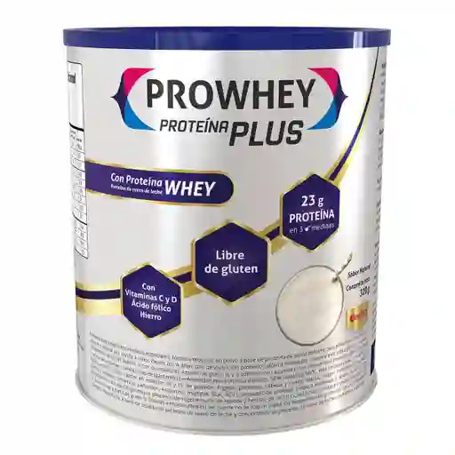 Prowhey Plus Proteína en Polvo Natural Libre de Gluten